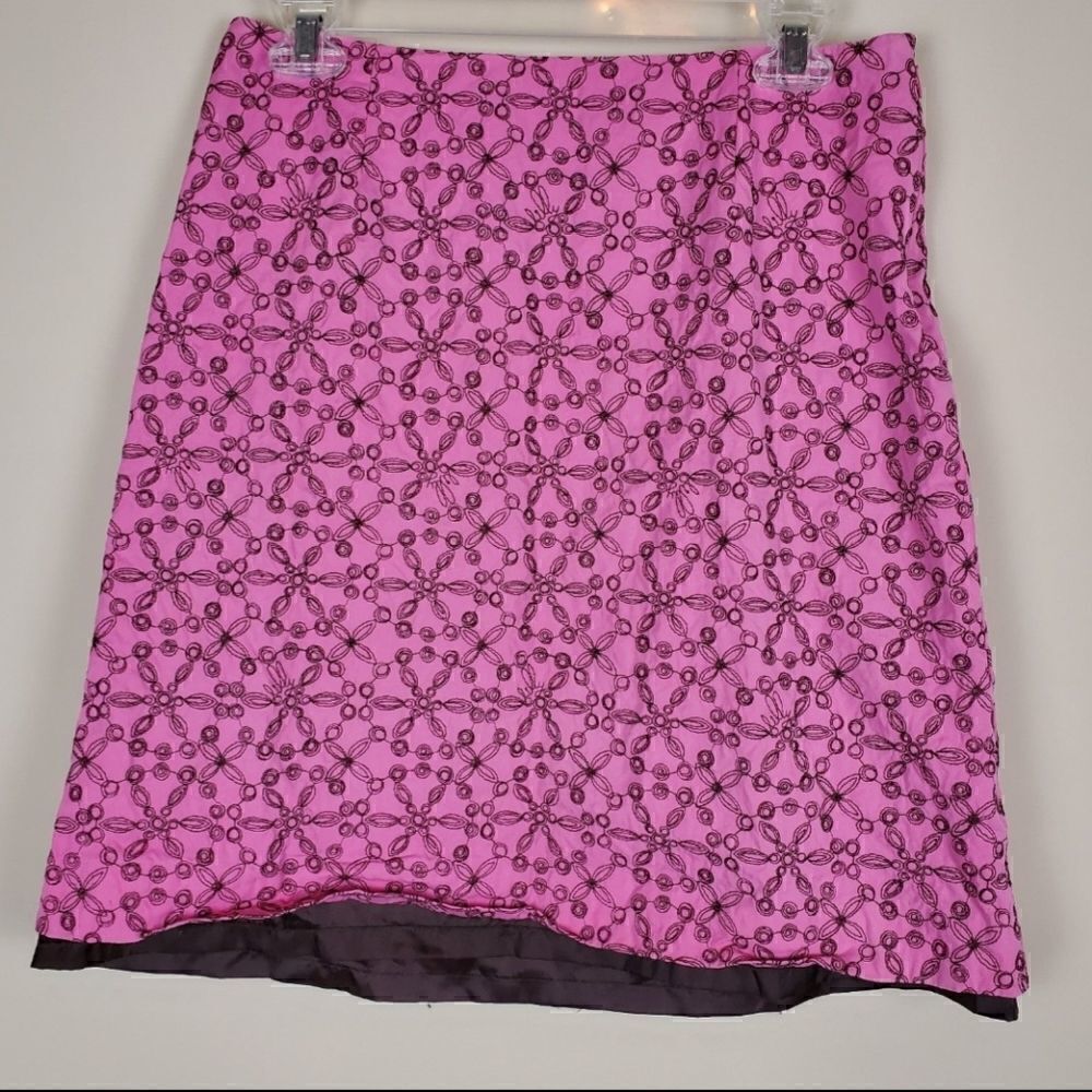 Lilly Pulitzer Pink Embroidered A-line Skirt Size 6